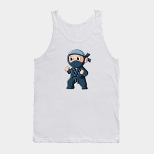 vector illustration design of a cute cartoon ninja wearing a mask Tank Top